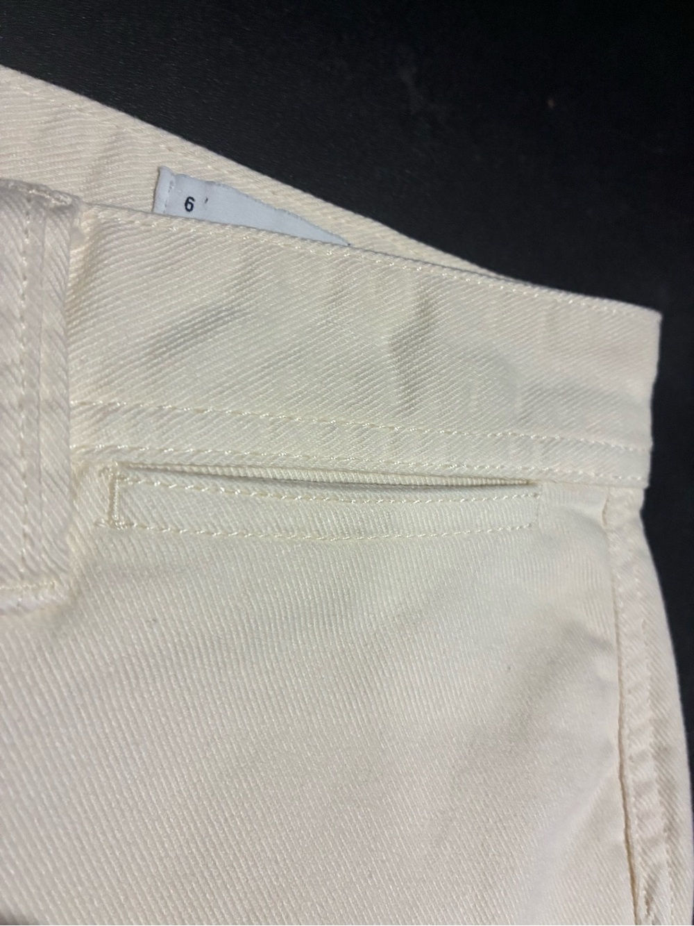 GAP Off-White High-Rise Wide Leg Crop Denim Pants Jeans Size 6 Stretch Bohemian - Picture 11 of 13